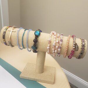 Bracelet bundle, beaded stretch bracelet bundle, 11 stretch bracelets